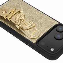 Load image into Gallery viewer, GLAM. Personalized Leather iPhone Case - STARDUST GOLD