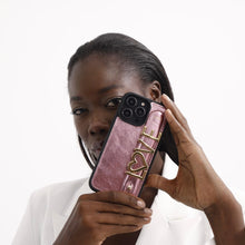 Load image into Gallery viewer, GLAM. Personalized Leather iPhone Case - Rose/Gold