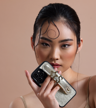 Load image into Gallery viewer, GLAM. Personalized Leather iPhone Case - Dore/Gold
