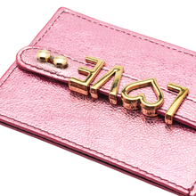 Load image into Gallery viewer, UMBI Personalized Leather Cardholder - Metallic ROSE