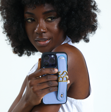 Load image into Gallery viewer, YOUZ. Personalized Leather iPhone Case - Lilac/Gold (Limited Addition)