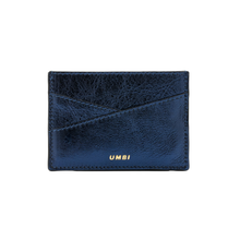 Load image into Gallery viewer, UMBI Personalized Leather Cardholder - Metallic NAVY BLUE