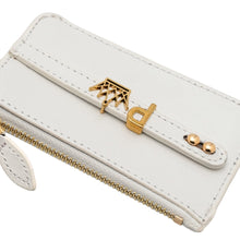 Load image into Gallery viewer, UMBI Personalized Leather Mini Wallet - Pearl White