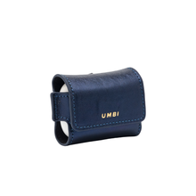 Load image into Gallery viewer, UMBI Personalized Leather AirPods Case - Metallic Navy Blue