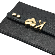 Load image into Gallery viewer, UMBI Personalized Leather Cardholder - Metallic BLACK