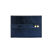 Load image into Gallery viewer, UMBI Personalized Leather Cardholder - Metallic NAVY BLUE