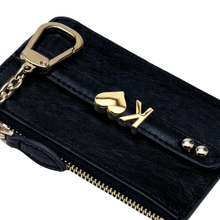 Load image into Gallery viewer, UMBI Personalized Leather Mini Wallet - Metallic BLACK