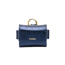 Load image into Gallery viewer, UMBI Personalized Leather AirPods Case - Metallic Navy Blue