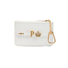 Load image into Gallery viewer, UMBI Personalized Leather Mini Wallet - Pearl White