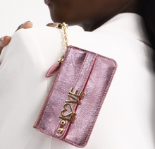 Load image into Gallery viewer, UMBI Personalized Leather Mini Wallet - Metallic ROSE