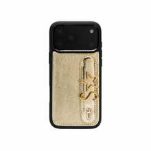 Load image into Gallery viewer, GLAM. Personalized Leather iPhone Case - Dore/Gold