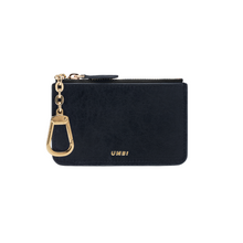 Load image into Gallery viewer, UMBI Personalized Leather Mini Wallet - Metallic BLACK