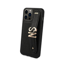 Load image into Gallery viewer, YOUZ. Personalized Leather iPhone Case - Black/Gold
