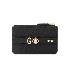 Load image into Gallery viewer, UMBI YOUZ Personalized Leather Mini Wallet - Black