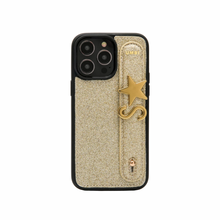 Load image into Gallery viewer, GLAM. Personalized Leather iPhone Case - STARDUST GOLD
