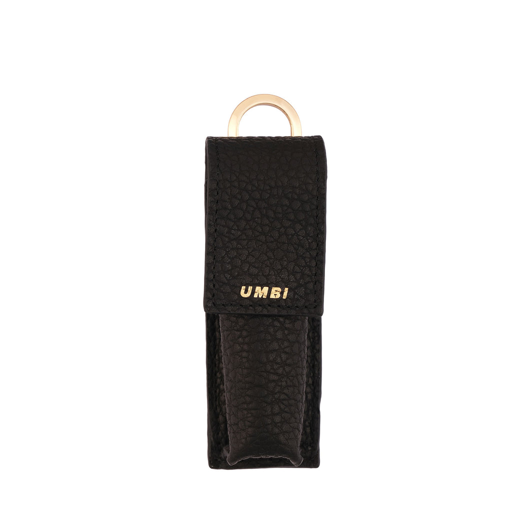 UMBI Personalized Leather Lipstick Bag - Black