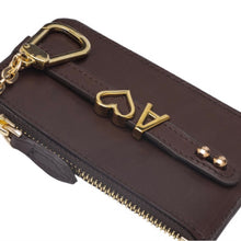 Load image into Gallery viewer, UMBI Personalized Leather Mini Wallet - BROWN
