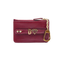 Load image into Gallery viewer, UMBI Personalized Leather Mini Wallet - BURGUNDY
