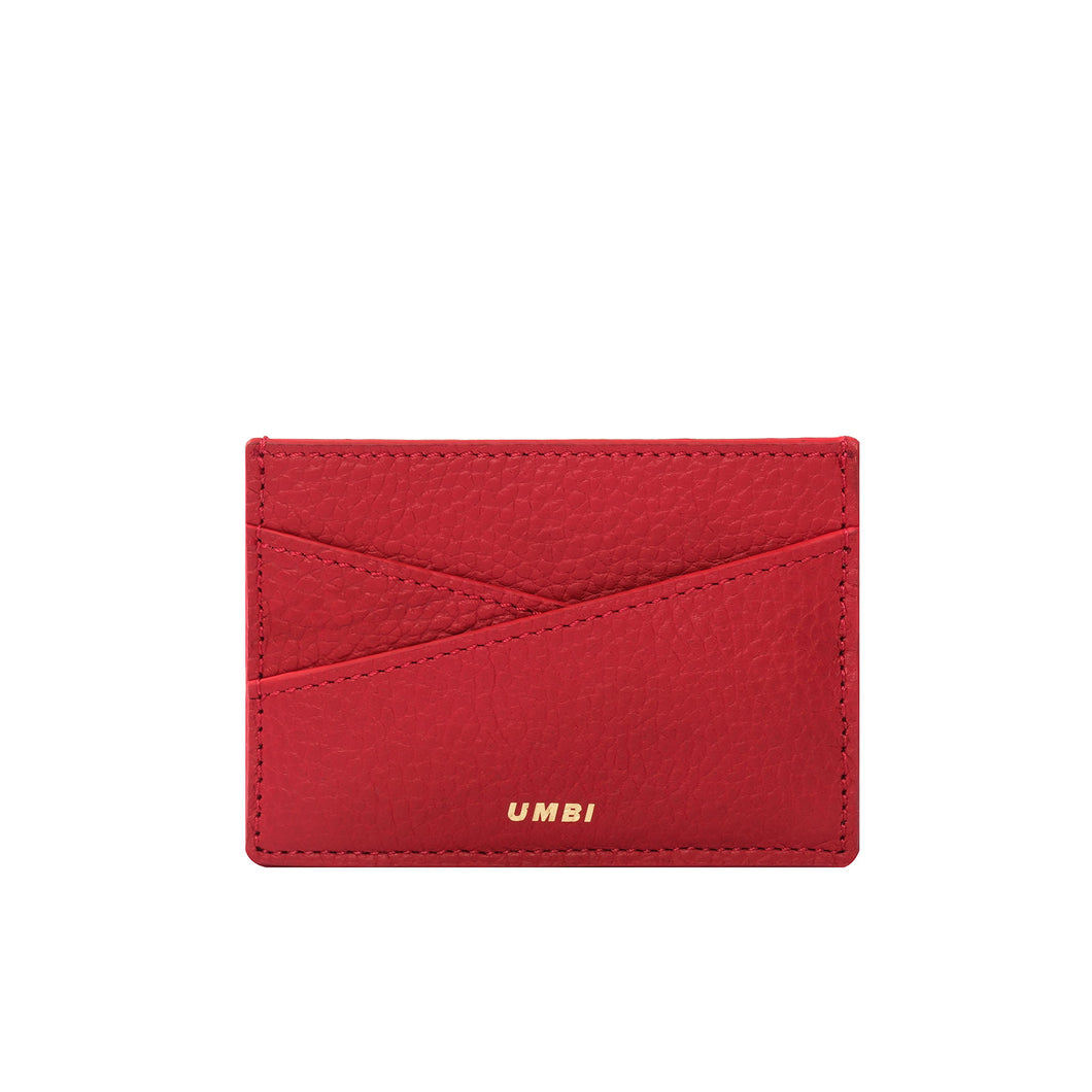 UMBI Personalized Leather Cardholder  - Red