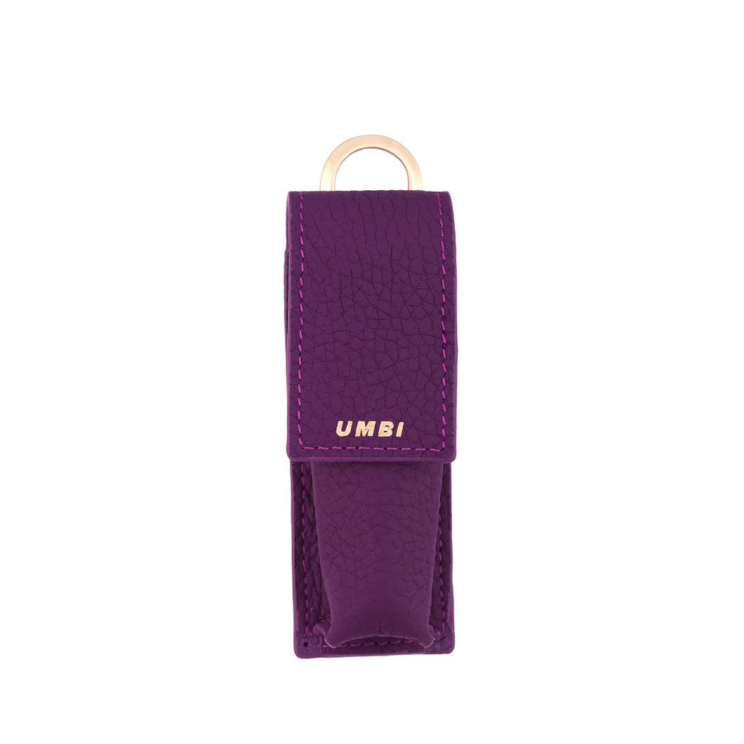 UMBI Personalized Leather Lipstick Bag - Purple