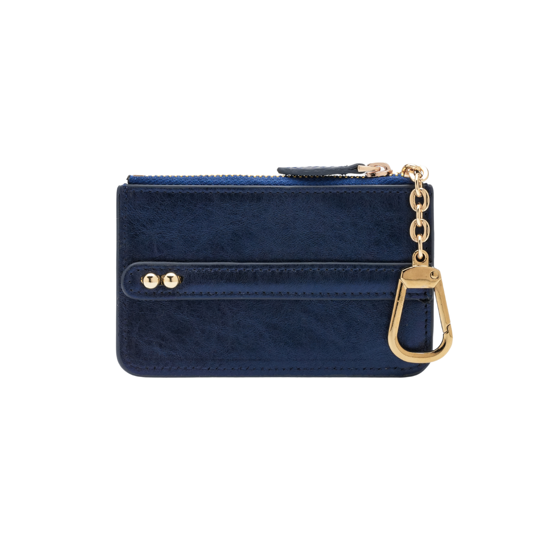 UMBI Personalized Leather Mini Wallet - Metallic NAVY BLUE – UMBI