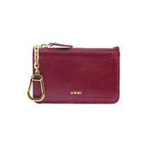Load image into Gallery viewer, UMBI Personalized Leather Mini Wallet - BURGUNDY
