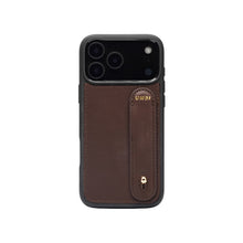 Load image into Gallery viewer, GLAM. Personalized Leather iPhone Case - Brown/Gold
