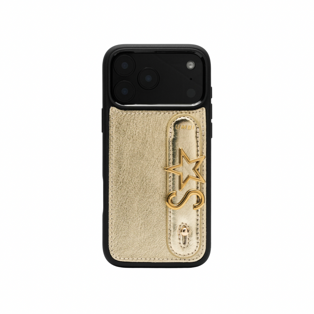 GLAM. Personalized Leather iPhone Case - Dore/Gold