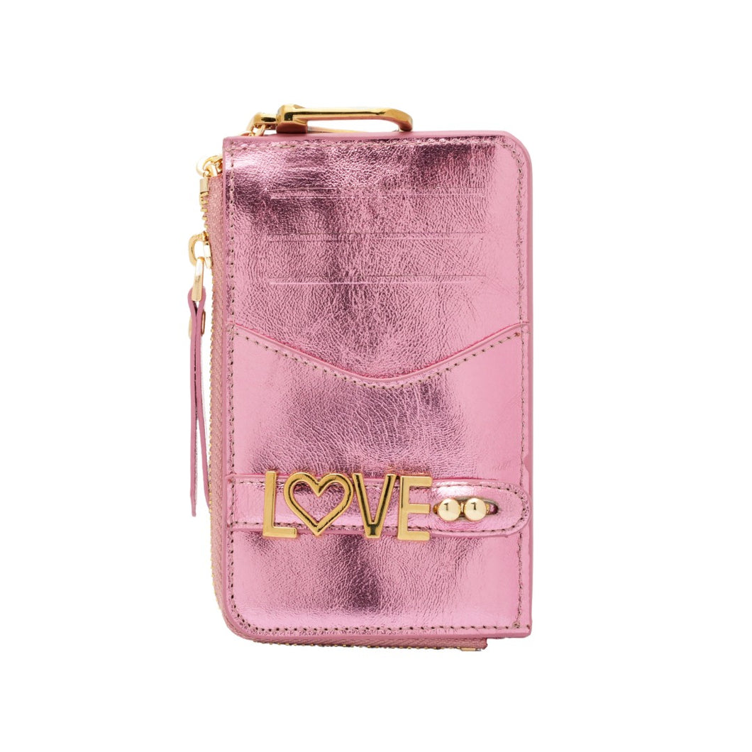 UMBI GLAM Personalized Leather Wallet - Metallic ROSE