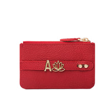 Load image into Gallery viewer, UMBI Personalized Leather Mini Wallet - Red
